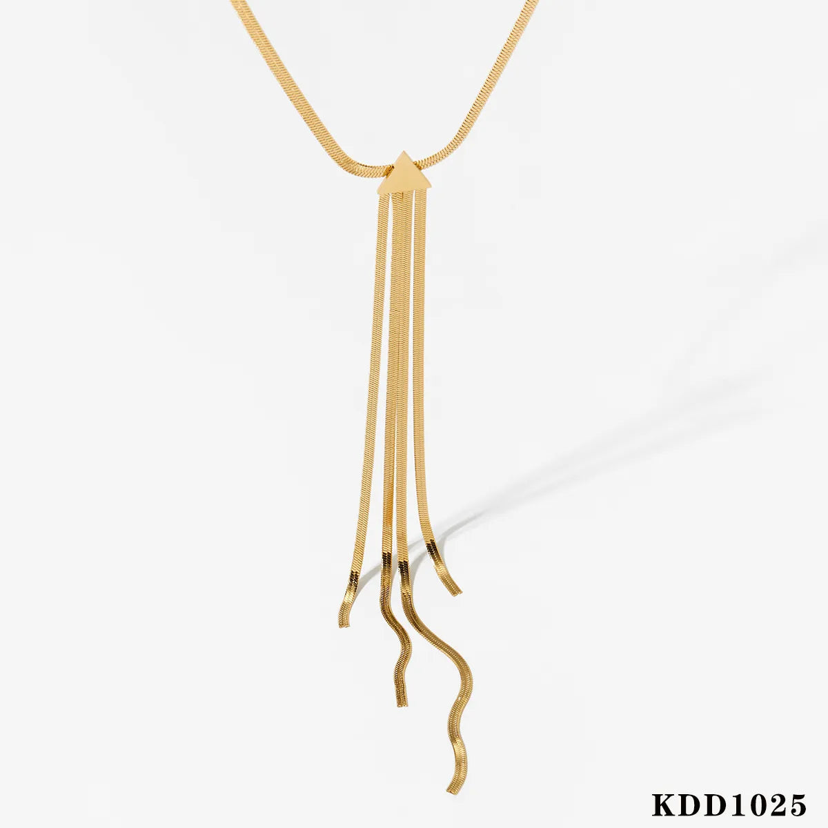 Wholesale Jewelry Simple Style Tassel 304 Stainless Steel 16K Gold Plated White Gold Plated Gold Plated Long Necklace