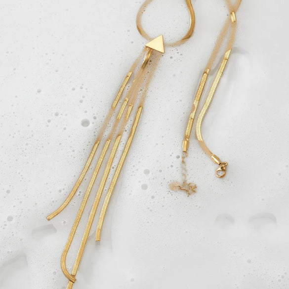 Wholesale Jewelry Simple Style Tassel 304 Stainless Steel 16K Gold Plated White Gold Plated Gold Plated Long Necklace