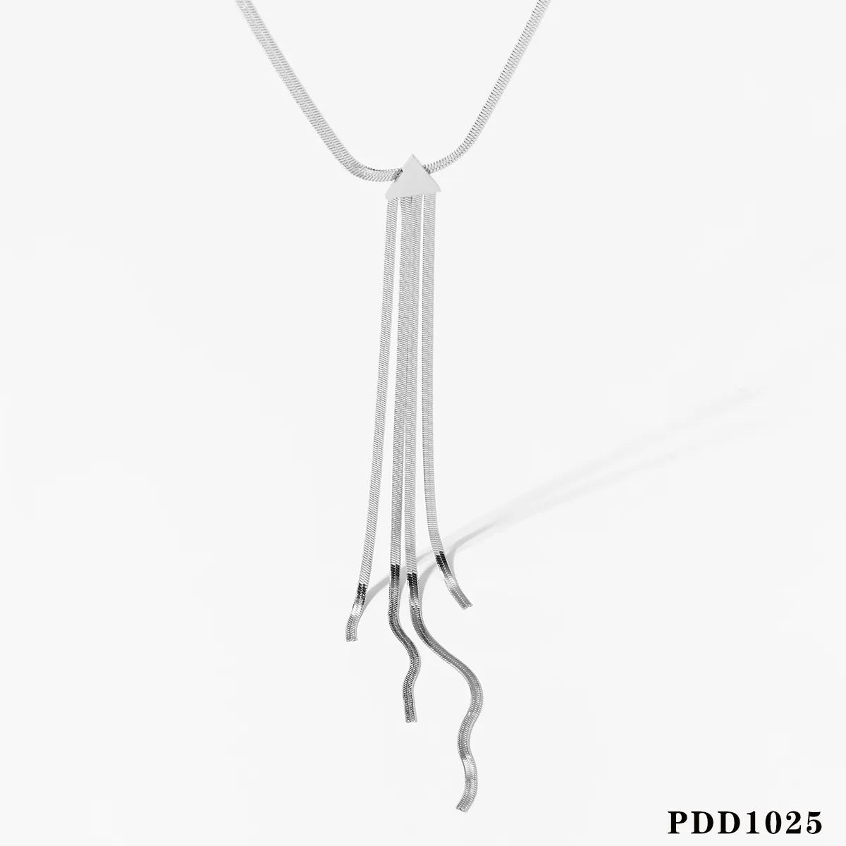 Wholesale Jewelry Simple Style Tassel 304 Stainless Steel 16K Gold Plated White Gold Plated Gold Plated Long Necklace