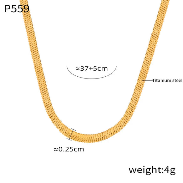 Wholesale Jewelry Simple Style 316L Stainless Steel Blade Chain Fourleaf Clover Inlaid Zircon Pendant Goldplated Necklace With Geometric Pattern