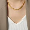 Wholesale Jewelry Simple Style 316L Stainless Steel Gold Plated Necklace Bracelet Set Unisex