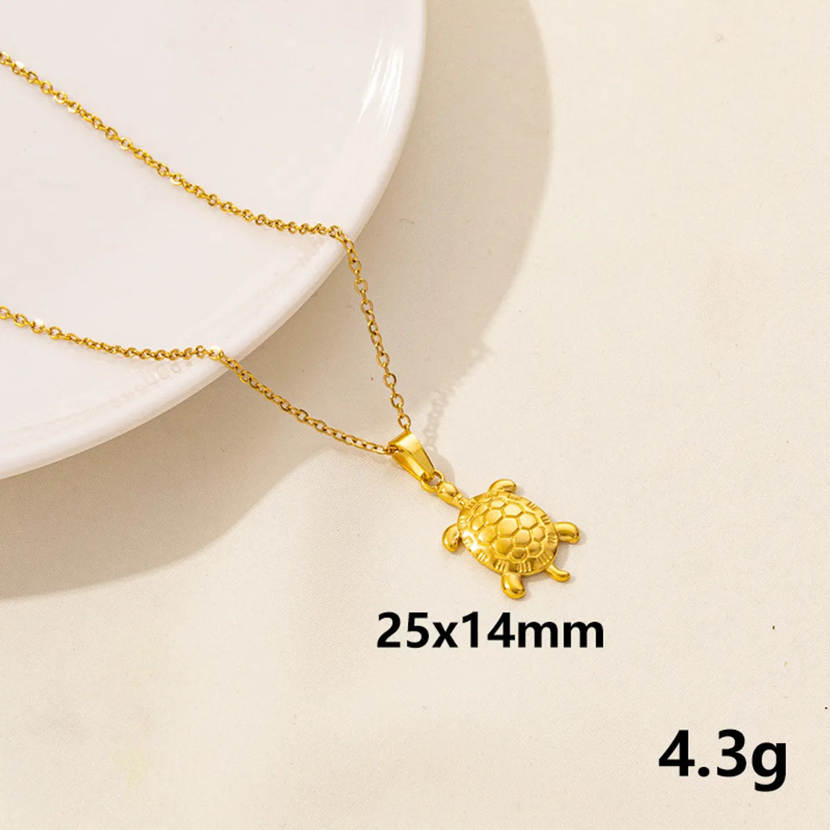 Wholesale Jewelry Simple Style Tortoise Knot 304 Stainless Steel Chain Pendant Necklace