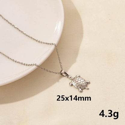 Wholesale Jewelry Simple Style Tortoise Knot 304 Stainless Steel Chain Pendant Necklace