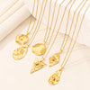 Wholesale Jewelry Simple Style Triangle Round Oval 304 Stainless Steel Chain Pendant Necklace