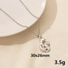 Wholesale Jewelry Simple Style Triangle Round Oval 304 Stainless Steel Chain Pendant Necklace