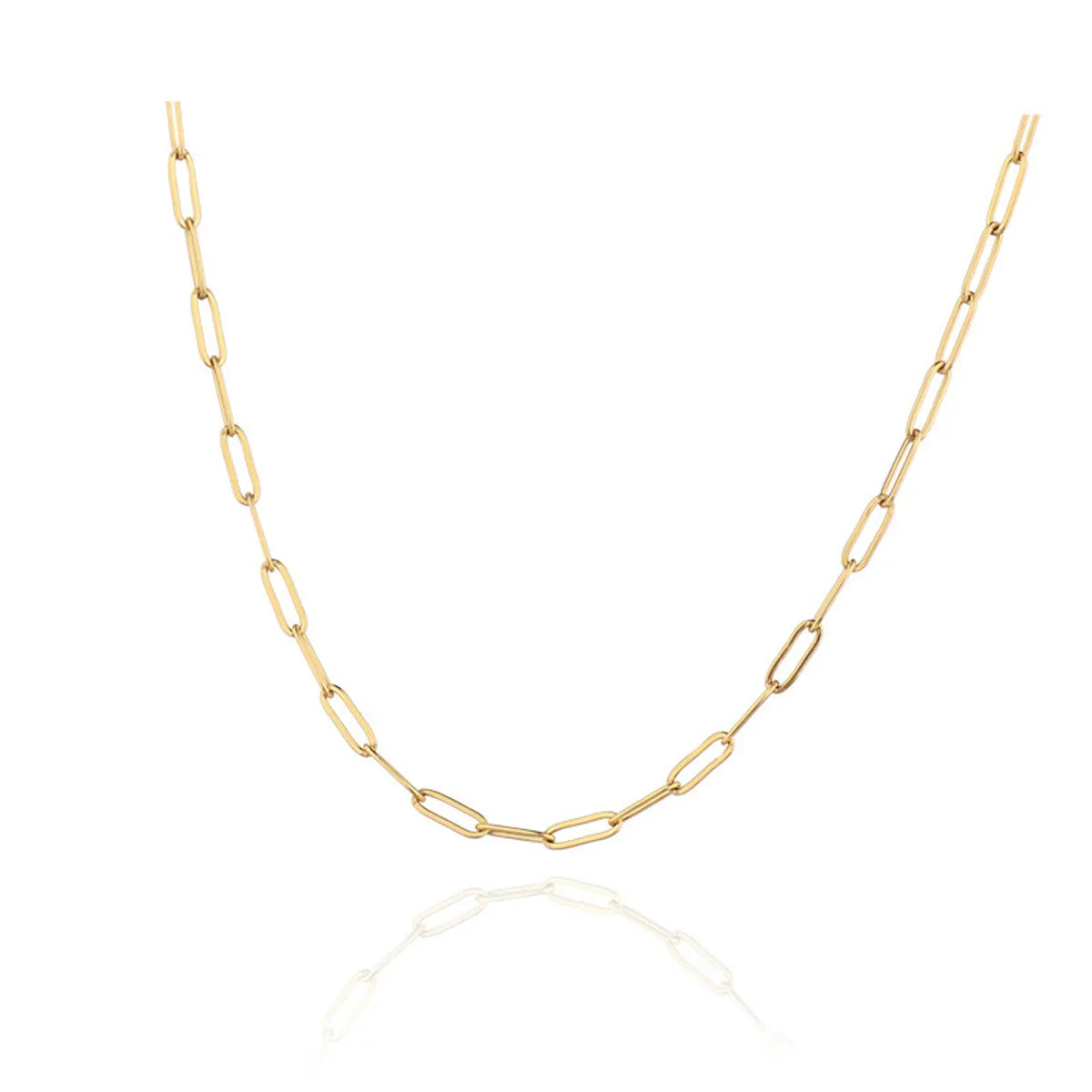 Wholesale Jewelry Simple Style U Shape 316 Stainless Steel  18K Gold Plated Necklace