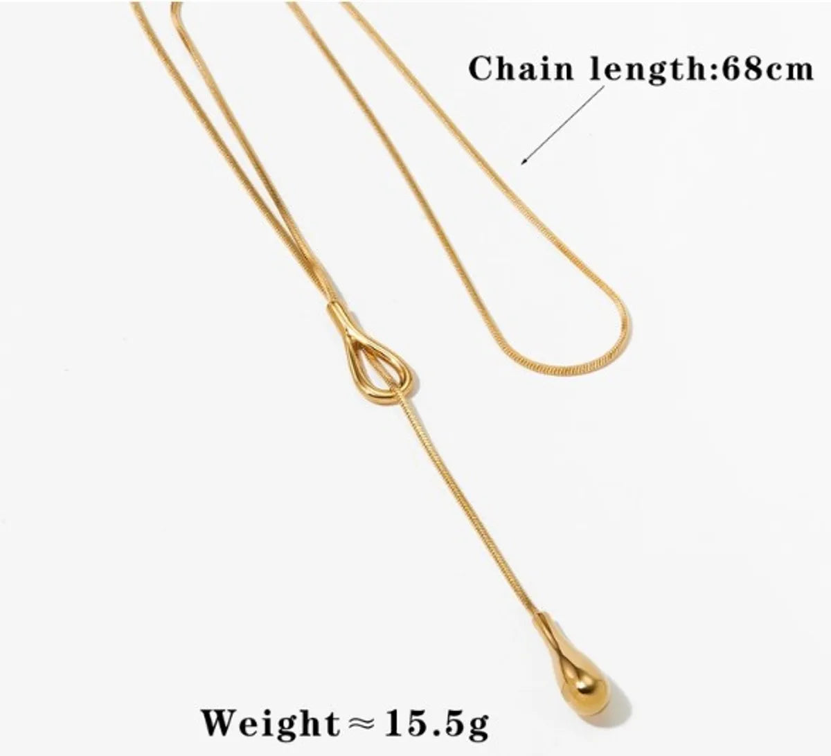 Wholesale Jewelry Simple Style Water Droplets 304 Stainless Steel 16K Gold Plated White Gold Plated Gold Plated Pendant Necklace