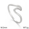 Wholesale Jewelry Simple Style Waves 304 Stainless Steel 18K Gold Plated Plating Rings