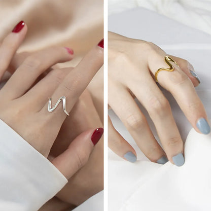 Simple Style Waves Alloy Wholesale Open Rings