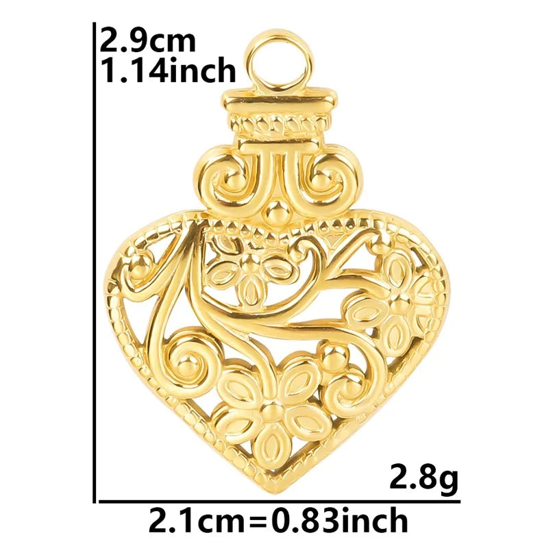 Wholesale Jewelry Simple Style Waves Heart Shape 304 Stainless Steel Pendant Necklace