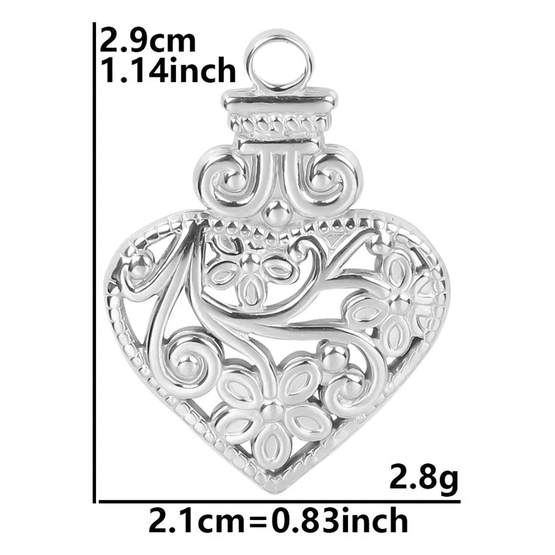 Wholesale Jewelry Simple Style Waves Heart Shape 304 Stainless Steel Pendant Necklace