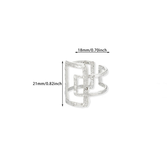 Wholesale Jewelry Simple Titanium Steel Asymmetrical Geometric Ring 18K Goldplated