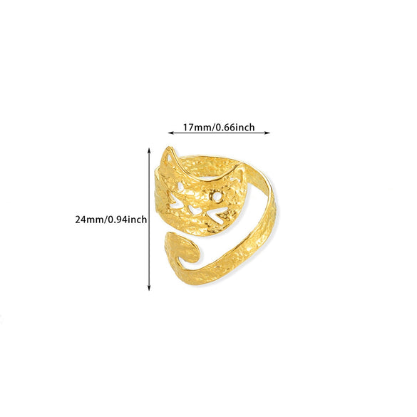 Wholesale Jewelry Simple Titanium Steel Asymmetrical Geometric Ring 18K Goldplated