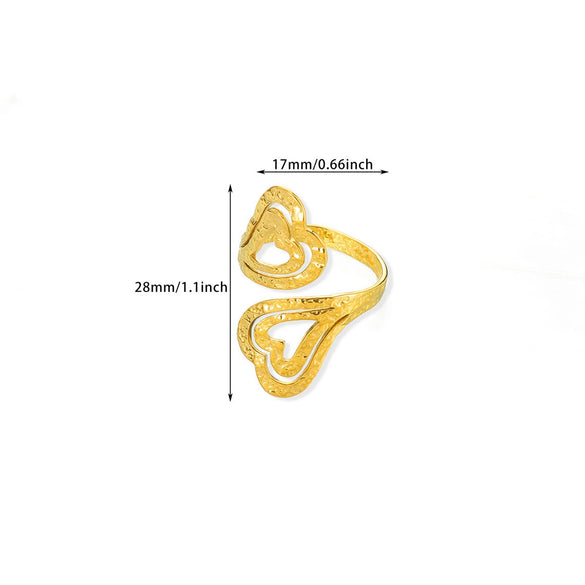 Wholesale Jewelry Simple Titanium Steel Asymmetrical Geometric Ring 18K Goldplated