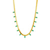Wholesale Jewelry Simple Titanium Steel Geometric Snake Bone Chain Necklace With Green Diamond