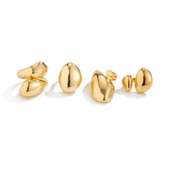 Wholesale Jewelry Simple Zinc Alloy Geometric Women's Joint Ring Electroplated