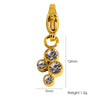 Wholesale Jewelry Small Flower Hanging Lobster Buckle Pendant Stainless Steel Dripping Oil Rhinestones Vacuum In Furnace