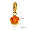 Wholesale Jewelry Small Flower Hanging Lobster Buckle Pendant Stainless Steel Dripping Oil Rhinestones Vacuum In Furnace