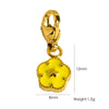 Wholesale Jewelry Small Flower Hanging Lobster Buckle Pendant Stainless Steel Dripping Oil Rhinestones Vacuum In Furnace