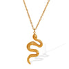 Wholesale Jewelry Snake Pendant Necklace 316L Stainless Steel Gold Plated Electroplated Fashion Animal Style