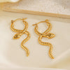 Wholesale Jewelry Snake Style Stainless Steel Electroplated Earrings Ring Suit For Women