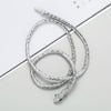 Wholesale Jewelry Snakeshaped Hollow Alloy Chain Necklace Inlaid With Rhinestone