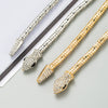 Wholesale Jewelry Snakeshaped Hollow Alloy Chain Necklace Inlaid With Rhinestone