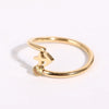 Wholesale Jewelry Solid Color Constellation 304 Stainless Steel Zircon 18K Gold Plated Asymmetrical Inlay Open Rings