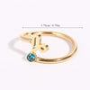 Wholesale Jewelry Solid Color Constellation 304 Stainless Steel Zircon 18K Gold Plated Asymmetrical Inlay Open Rings