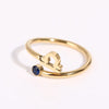 Wholesale Jewelry Solid Color Constellation 304 Stainless Steel Zircon 18K Gold Plated Asymmetrical Inlay Open Rings