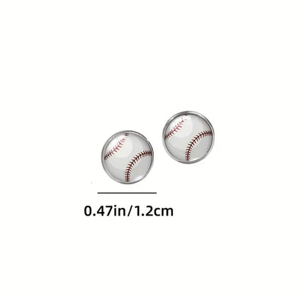 Wholesale Jewelry Sports Korean Style Billiards Basketball Football Alloy Ear Studs