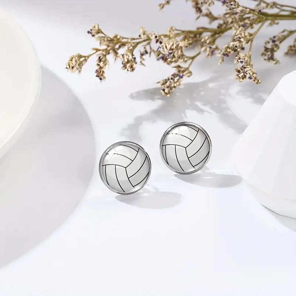 Wholesale Jewelry Sports Korean Style Billiards Basketball Football Alloy Ear Studs