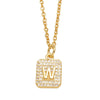 Wholesale Jewelry Square Copper Necklace With Letters Numbers Text Electroplating