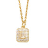 Wholesale Jewelry Square Copper Necklace With Letters Numbers Text Electroplating