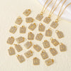 Wholesale Jewelry Square Copper Necklace With Letters Numbers Text Electroplating