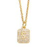 Wholesale Jewelry Square Copper Necklace With Letters Numbers Text Electroplating