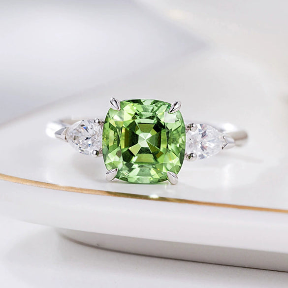 Wholesale Jewelry Square Copper Ring With Zircon Inlay Geometric Light Luxury Style For Women
