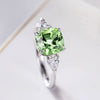 Wholesale Jewelry Square Copper Ring With Zircon Inlay Geometric Light Luxury Style For Women