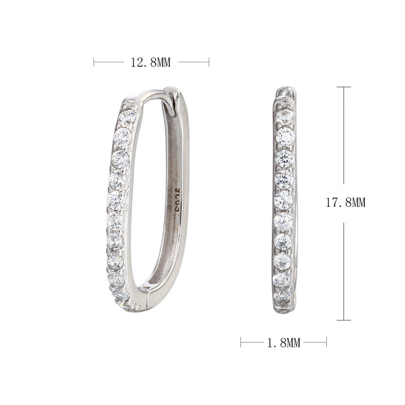 Wholesale Jewelry Square Diamond S925 Sterling Silver Light Luxury Geometric Ring And Earrings