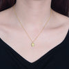 Wholesale Jewelry Square Olive Yellow Zircon 925 Sterling Silver Pendant Necklace With Geometric Design For Women