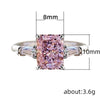 Wholesale Jewelry Square Pink Diamond Zircon Inlaid Copper Women's Ring Simple Geometric Style