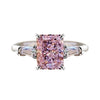 Wholesale Jewelry Square Pink Diamond Zircon Inlaid Copper Women's Ring Simple Geometric Style