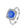 Wholesale Jewelry Square S925 Silver Diamond Ring With Geometric Design And Electroplating Treatment