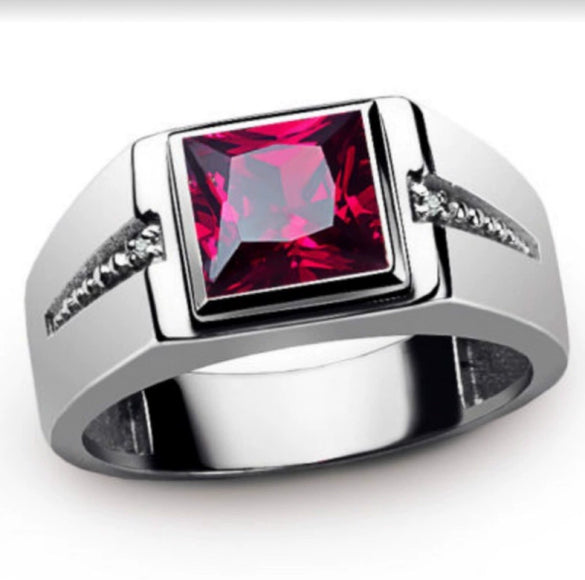 Wholesale Jewelry Square Zircon Metal Geometric Electroplated Unisex Ring