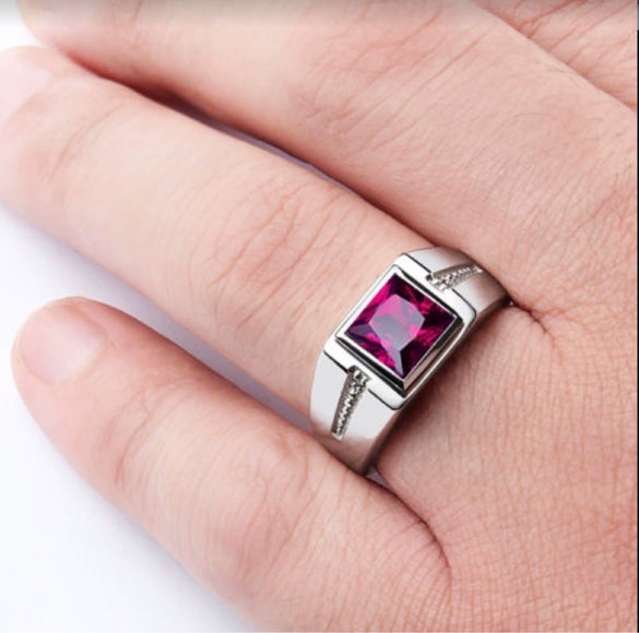 Wholesale Jewelry Square Zircon Metal Geometric Electroplated Unisex Ring