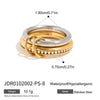 Wholesale Jewelry Stacked Finger Ring Stainless Steel Nonfading Geometric Design Electroplated Women's Ring