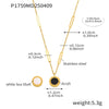 Wholesale Jewelry 316L Stainless Steel Acrylic White Shell Roman Numerals Electroplated Necklace And Bracelet For Women