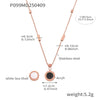 Wholesale Jewelry 316L Stainless Steel Acrylic White Shell Roman Numerals Electroplated Necklace And Bracelet For Women