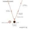 Wholesale Jewelry 316L Stainless Steel Acrylic White Shell Roman Numerals Electroplated Necklace And Bracelet For Women