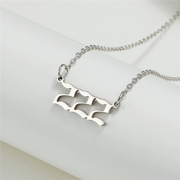 Wholesale Jewelry Stainless Steel Alloy Number Pendant Necklace With Electroplating Letters Numbers Text Pattern Unisex Sweet And Cool Style